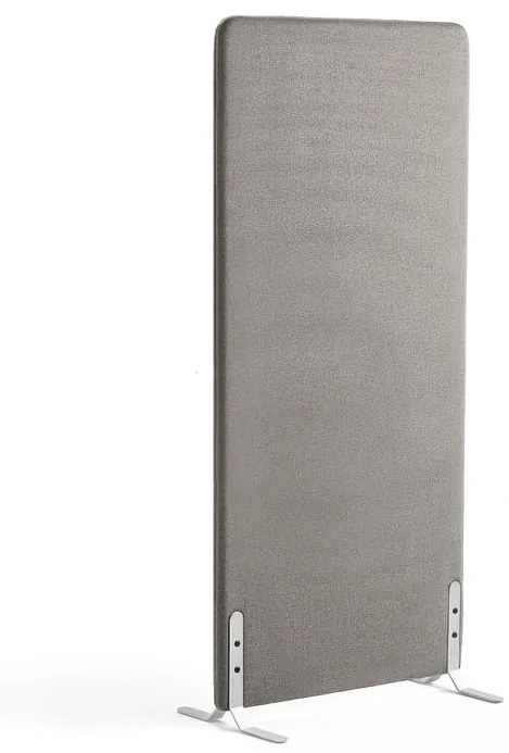 Paraván ZONE, 1700x800x46 mm, látka Hush, biele nožičky, svetlošedá