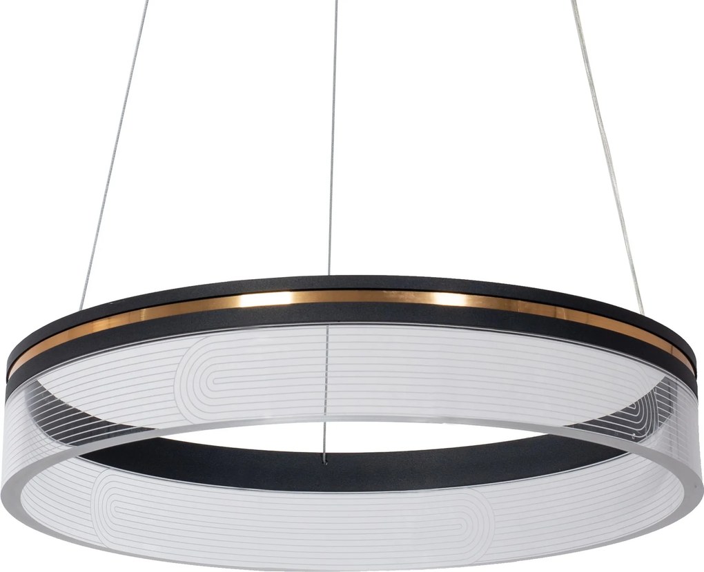 Toolight Toolight, LED závesné svietidlo 40cm APP1191-CP, čierna-zlatá, OSW-40022
