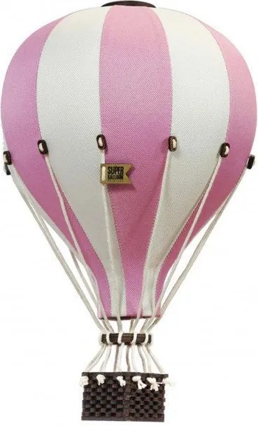 Dekoračný lietajúci balón ružová/krémová – dekorácia do detskej izby M-33cm x 20cm