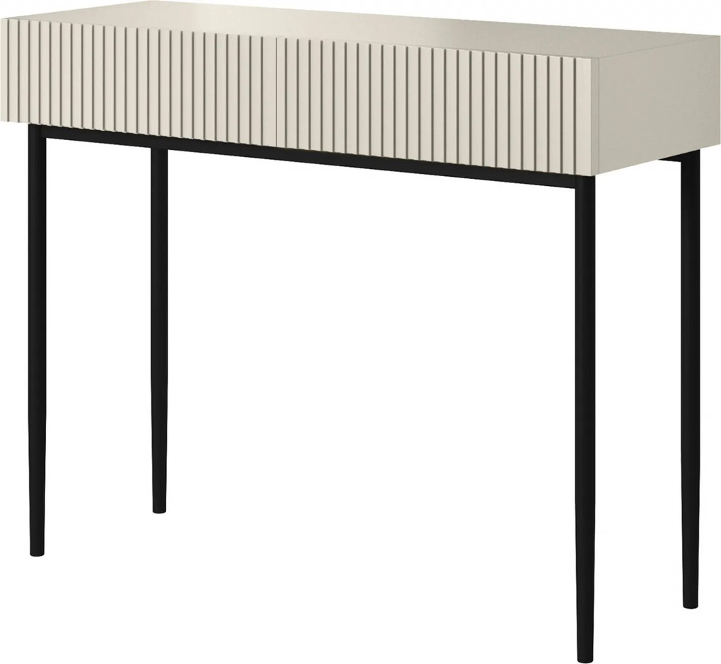 Toaletný stolík Nicole 100 cm so zásuvkami - kašmír / čierne nohy