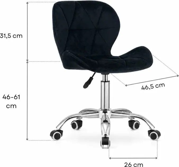 Vintino Otočná stolička AVOLA velvet - čierna