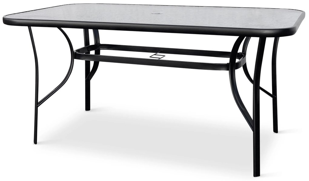 Záhradný jedálenský set Porto 150 cm + 4x kovová stolička Ramada