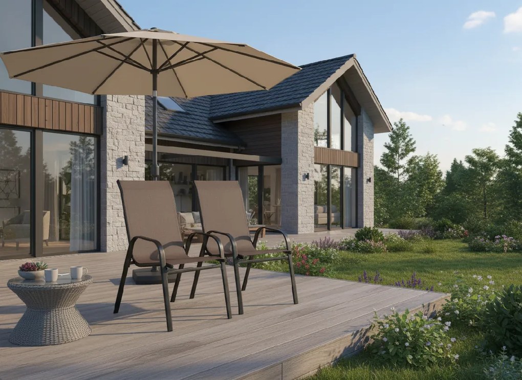 Garden Line SADA 2 HNEDÝCH ZÁHRADNÝCH STOLIČIEK 54 x 70 x 92 CM