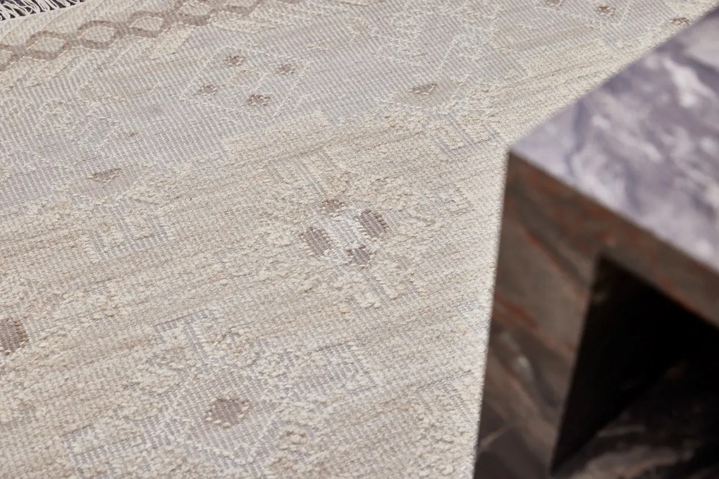 Ručne viazaný kusový koberec Anantara DESP P71 White Mix, 80x150, béžová, obývacia izba, Diamond Carpets India