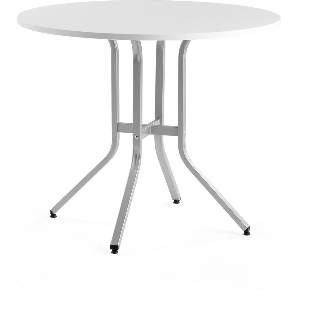 Stôl Various, Ø1100x900 mm, strieborná, biela