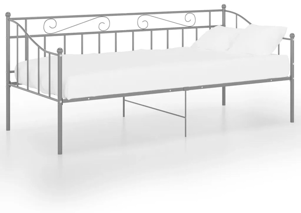 vidaXL Rám rozkladacej pohovky sivý kovový 90x200 cm