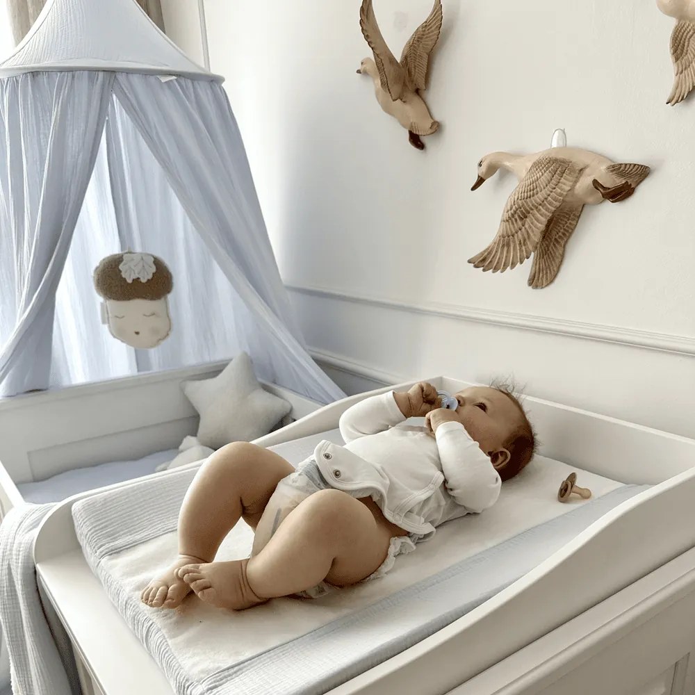 Baldachýn z organickej bavlny modrá 50cm