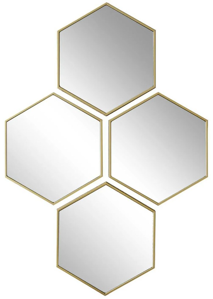 Zrkadlo Hexi, zlaté, sada 4ks