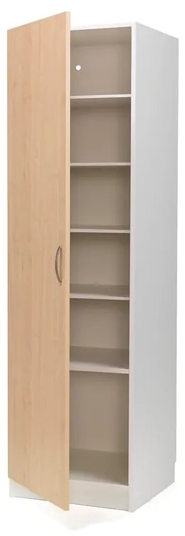 Skriňa na oblečenie, ľavé dvere, 600x600x2100 mm, biela, breza