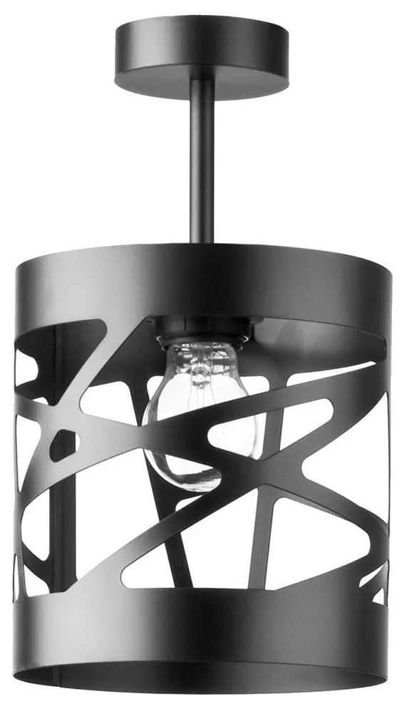 Luster na tyči MODUL FREZ 1xE27/60W/230V pr. 17,5 cm čierna