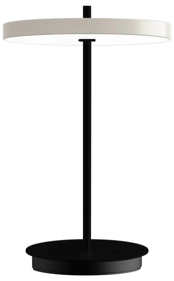 Čierno-biela kovová LED stolová lampa s kovovým tienidlom (výška 31 cm) Asteria Move – UMAGE