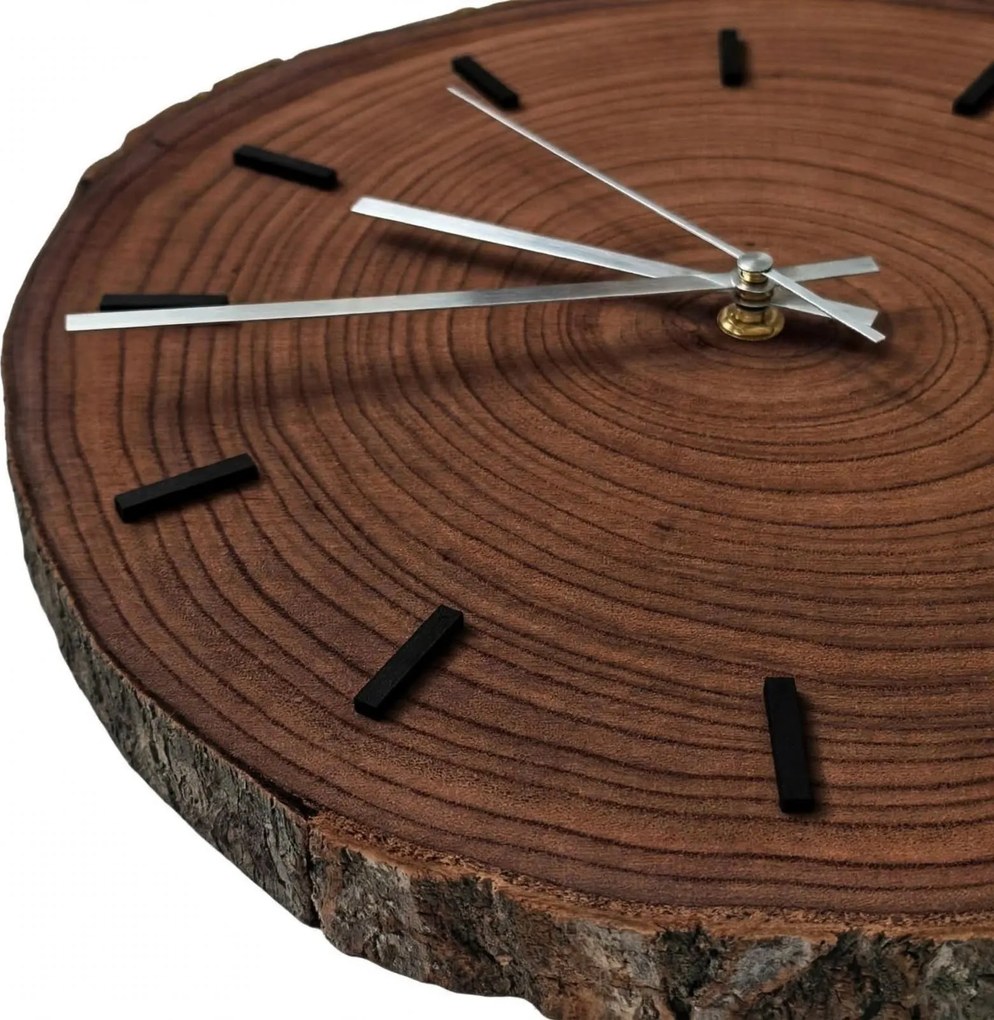 Nástenné hodiny z kmeňu stromu s originálnou kôrou | KORRO: Amber - 3072 26-29 cm 4815-115591 KOR008