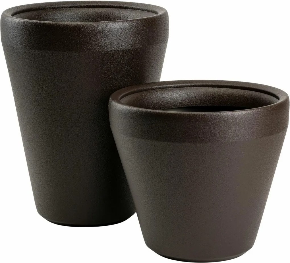 Sada 2 ks květináčů Purea 51,2x39,5/34,9x39,5 cm mokka hnědá