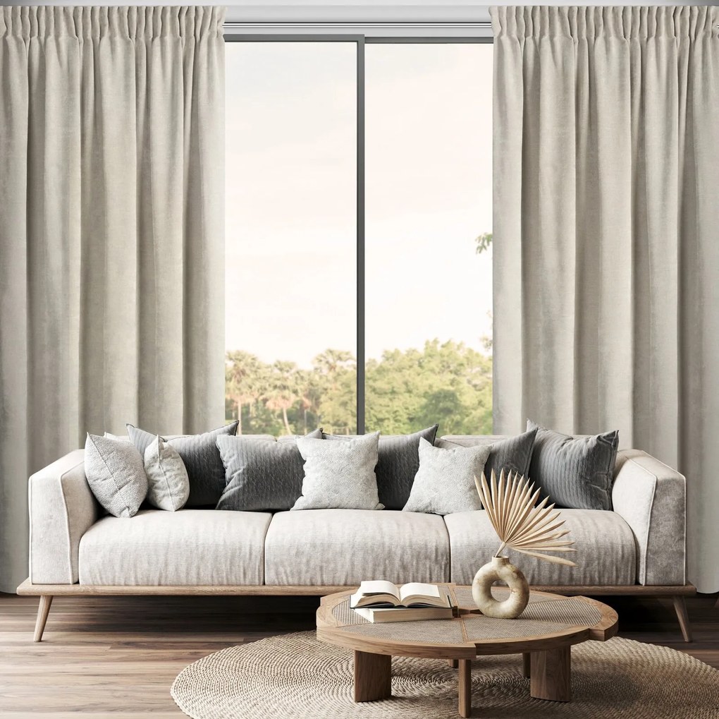 ZÁVES NA PÁSKE NILO 140X270 CM BÉŽOVÁ