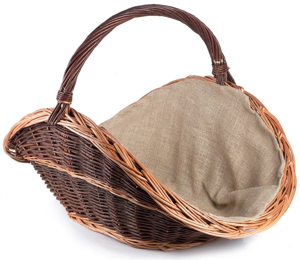 Krbový prútený kôš s prúžkom Camino V.š. 60 x hl. 40 x v. 29/44(cm)