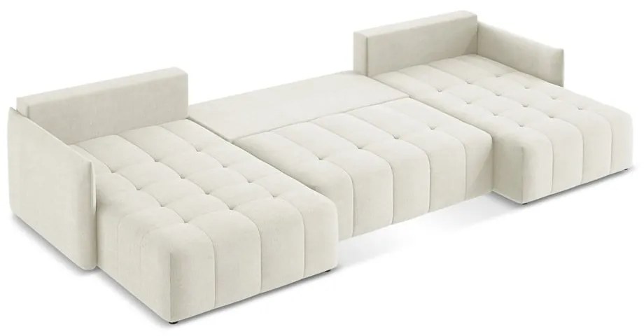 Béžová rozkladacia/s úložným priestorom rohová pohovka (do tvaru "U") Moku – Makamii