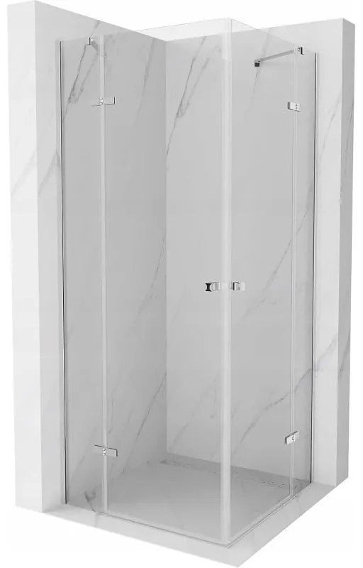 Mexen Roma Duo, sprchovací kút 80 (dvere) x 80 (dvere) cm, 6mm číre sklo, chrómový profil, 854-080-080-02-00