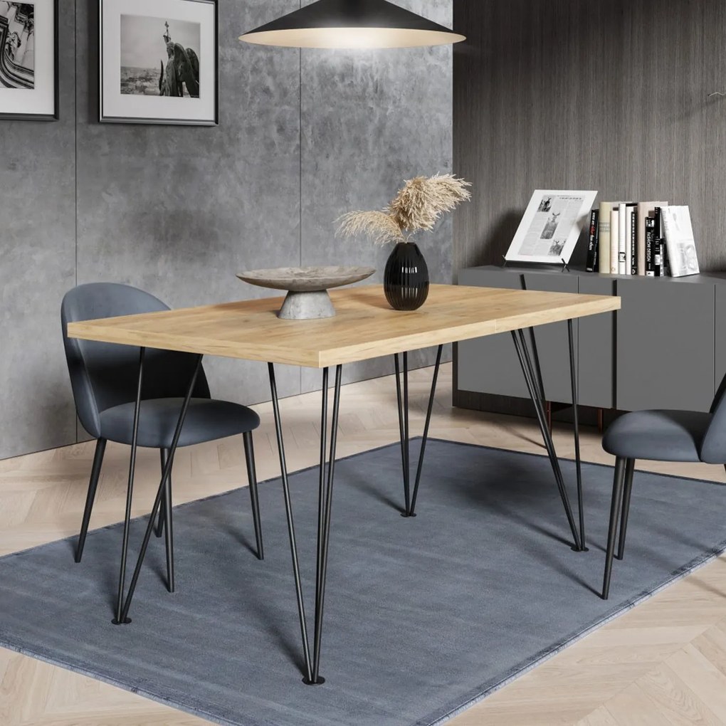 Rozkladací jedálenský stôl EDISON  160/260 x 90 Zlatý remeselný dub