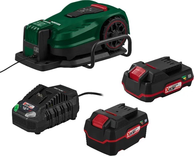Parkside®  Robotická kosačka City Smart Pamrc 250 A1 City + Rýchlonabíjačka akumulátora 20 V/4,5 A + Akumulátor 20 V/4 Ah  (800011496)