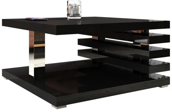 Konferenčný stolík KYOTO 31x60 cm lesklá čierna