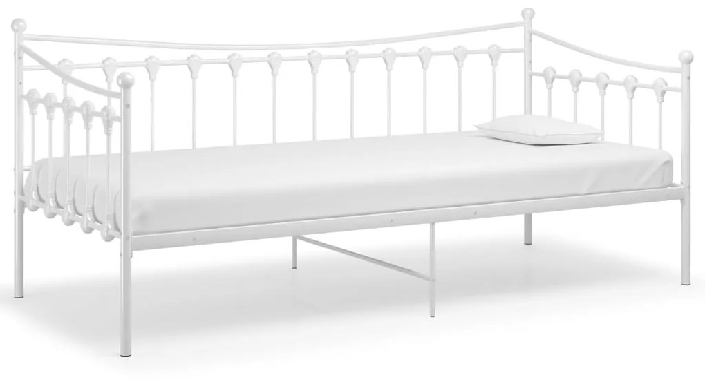 vidaXL Rám rozkladacej pohovky biely kovový 90x200 cm