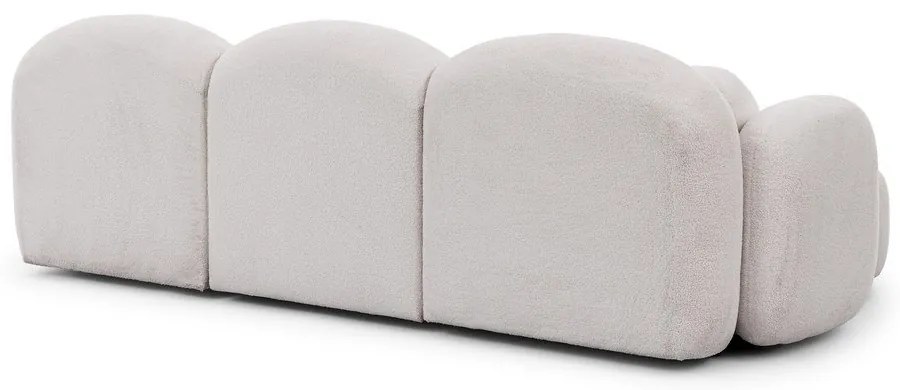 Krémovobiela rohová pohovka z textílie buklé (do tvaru "U") Orbit – Ropez