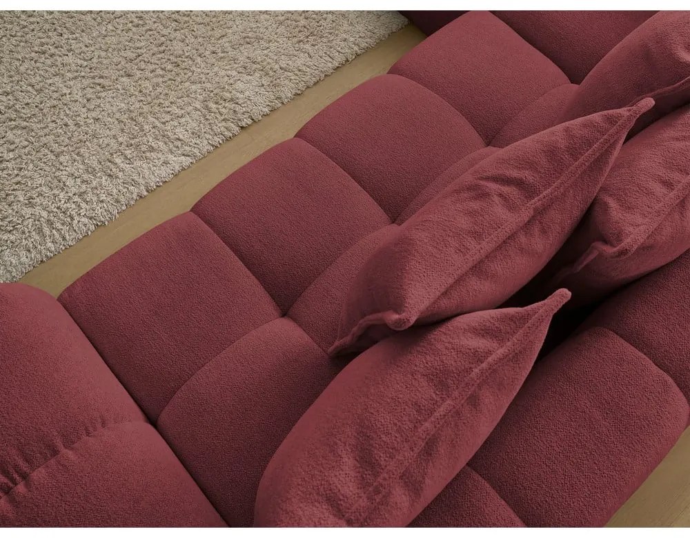 Vínovočervená ženilková rozkladacia/s úložným priestorom rohová pohovka (ľavý roh/do L) Everest – Bobochic Paris