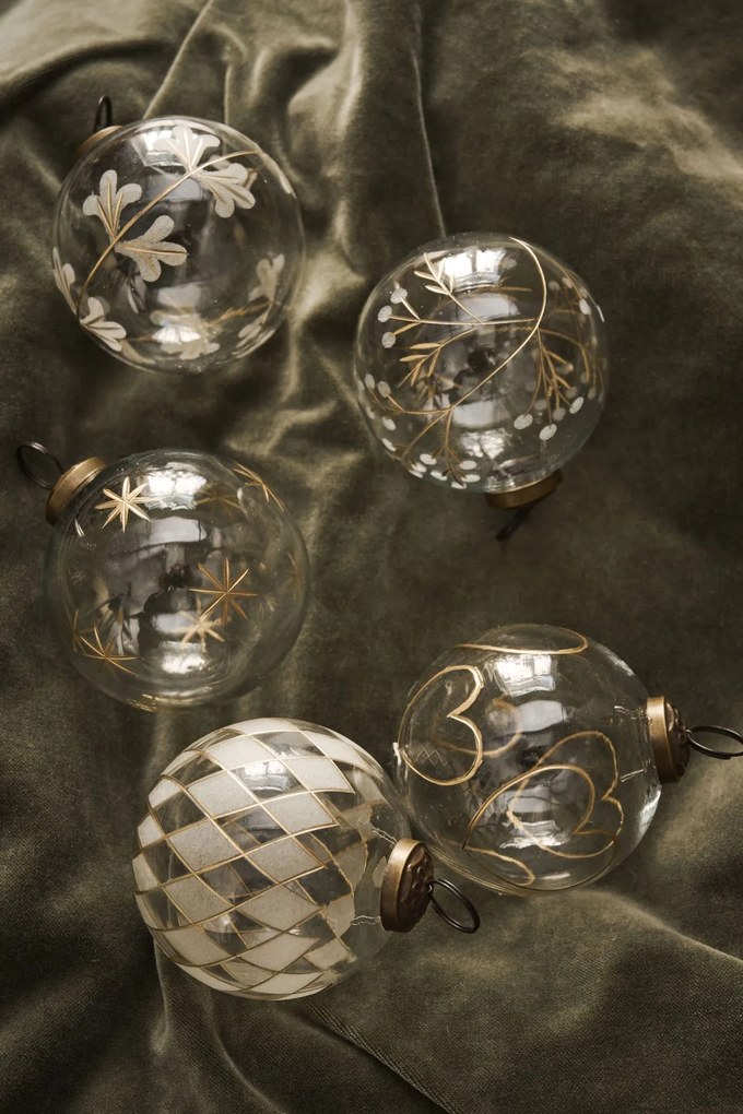 Ib Laursen Vianočná ozdoba Clear Gold Engraving Typ D