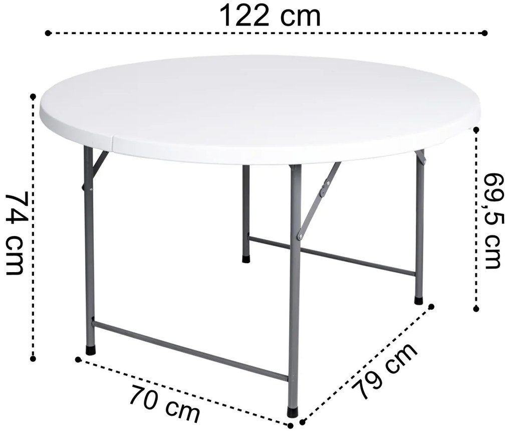 Cateringový kulatý stůl BRISTOL 120 cm bílý