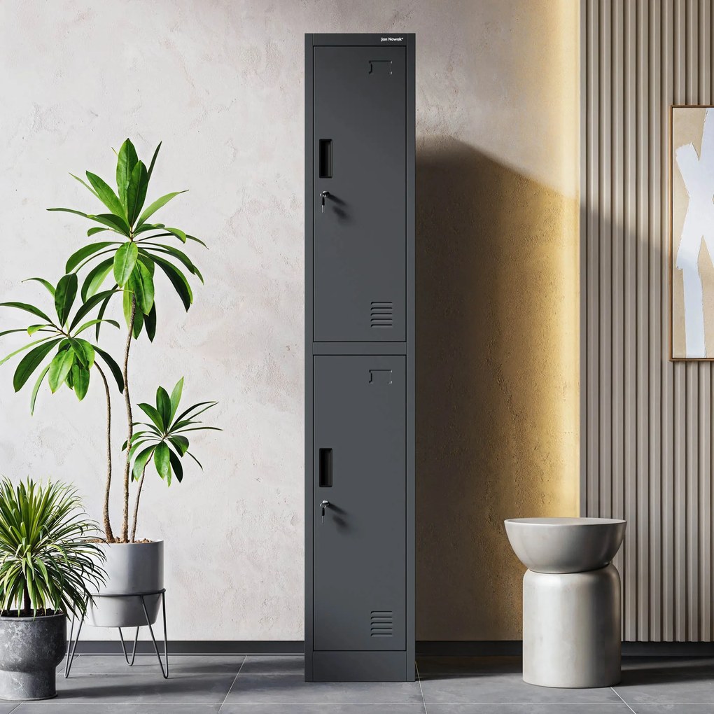 Šatníková skriňa pre zamestnancov antracitová IGOR 1 Plus 316,5 x 1850 x 450 mm