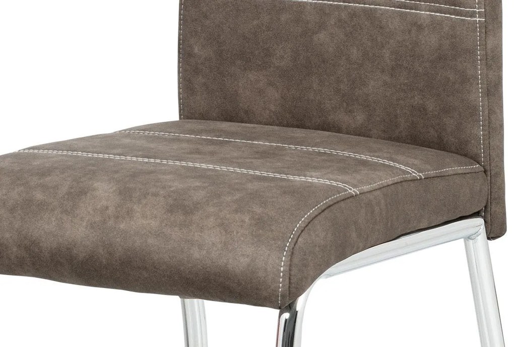 Autronic -  Jedálenská stolička HC-486 BR3, hnedá látka COWBOY v dekore vintage kože