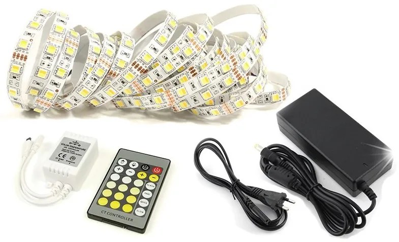 ECOLIGHT LED pásik MULTIWHITE 3in1 - 5m - 60LED/m - 14,4W/m - 12V - 3000Lm - IP20 - SADA