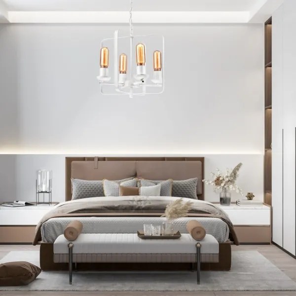 Luster na reťazi CEDRIC II 4xE27/60W/230V biela