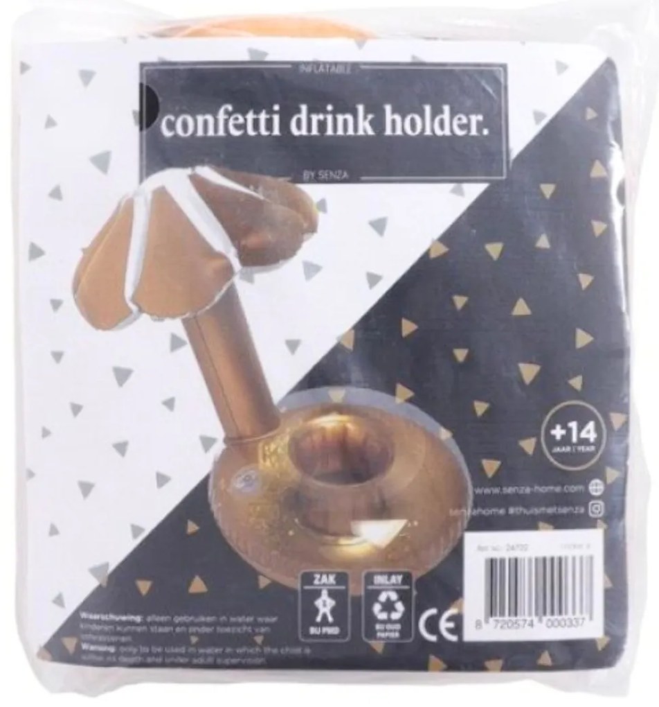 Nafukovací držiak nápojov GOLDEN PALM zlatý