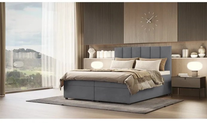 Hotelová posteľ DELTA - 120x200, tmavo šedá