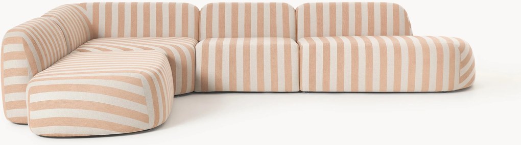XL modulárna pruhovaná rohová pohovka Wolke