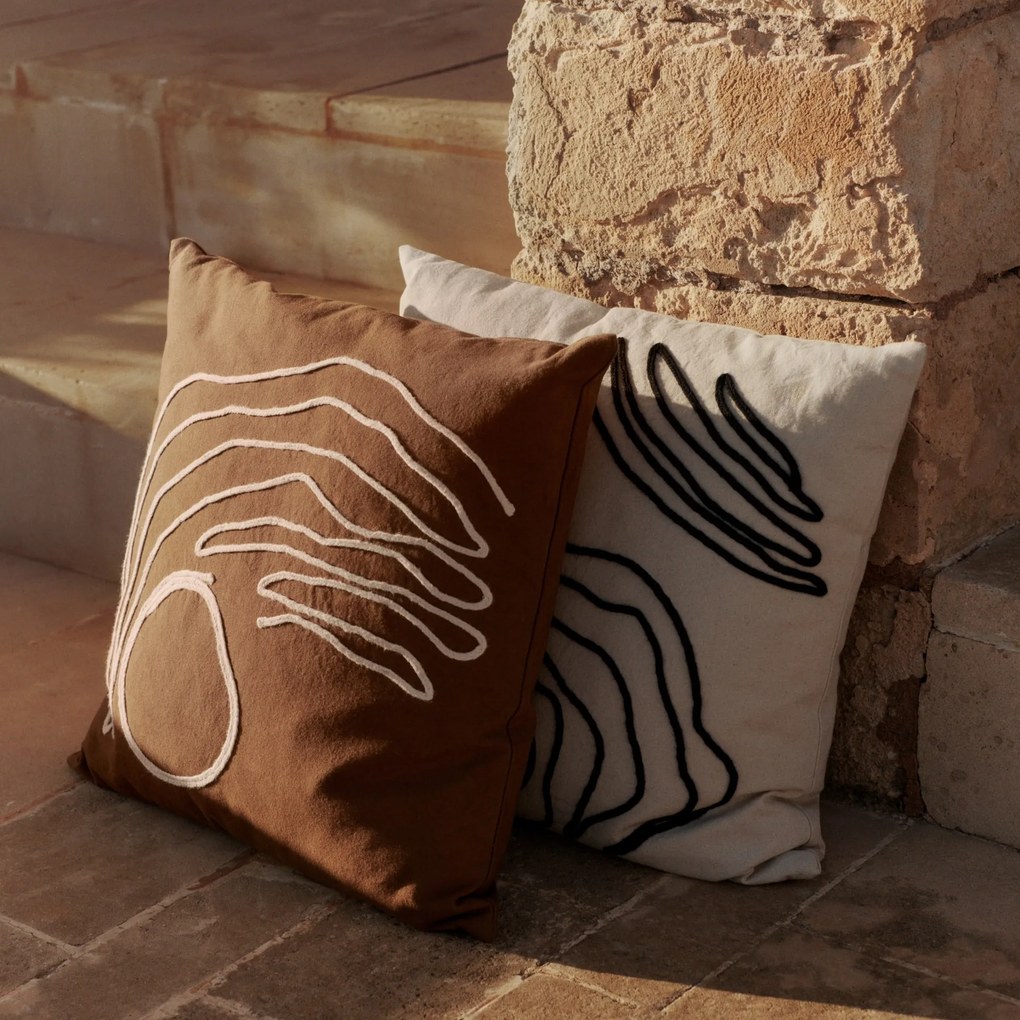 Ferm Living Vankúš z organickej bavlny Jot Natural 50 × 50 cm