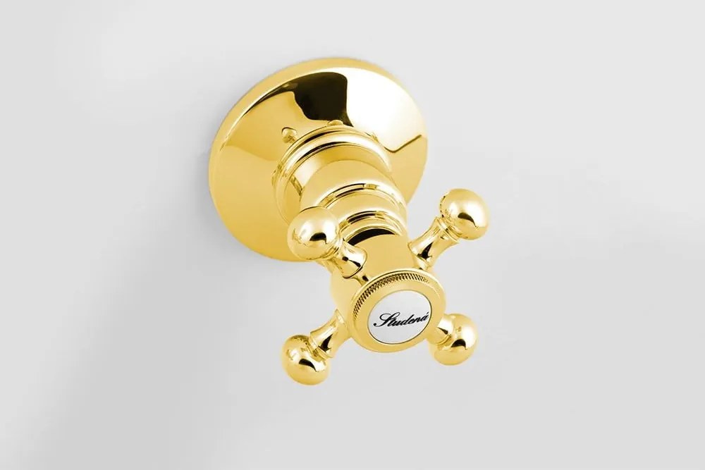 Podomietková sprchová batéria v zlatej farbe (2 výstupy) Antea – Sapho