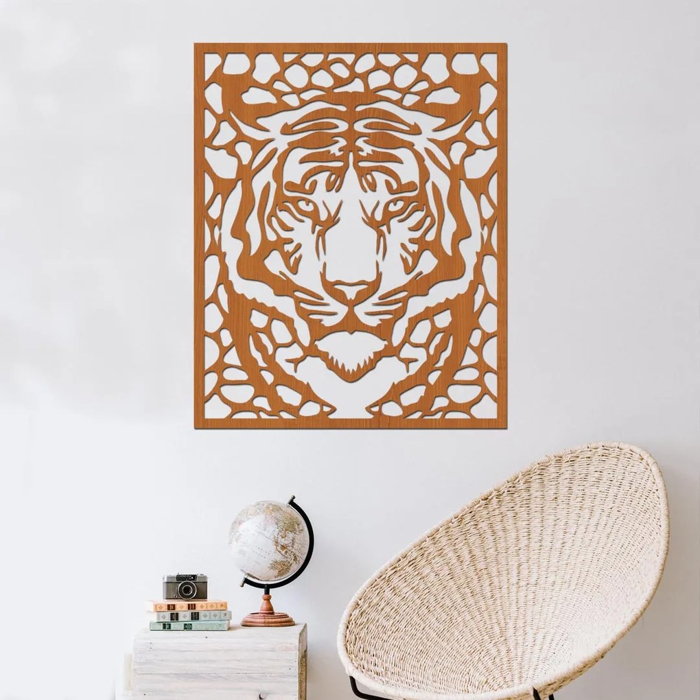 drevo zivota Drevená dekorácia na stenu TIGER Farebný vzor: Orech, Rozmery (cm): 30x37
