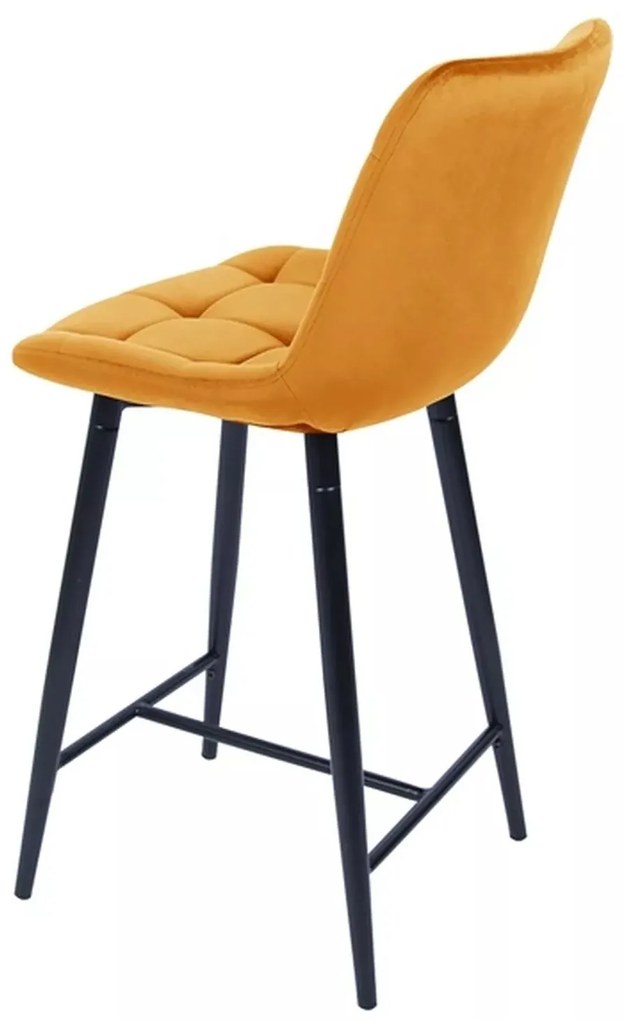 Zamatová barová stolička CHIC 90 cm sivá