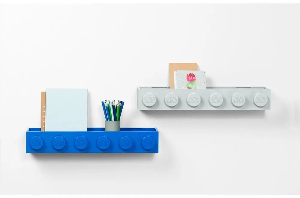 Detská sivá nástenná polička LEGO® Sleek