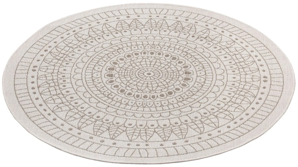 Hanse Home, Kusový koberec Twin-Wendeteppiche 105475 Linen kruh – na von aj na doma, 240x240 (priemer) kruh, hnedá, chodba / predsieň