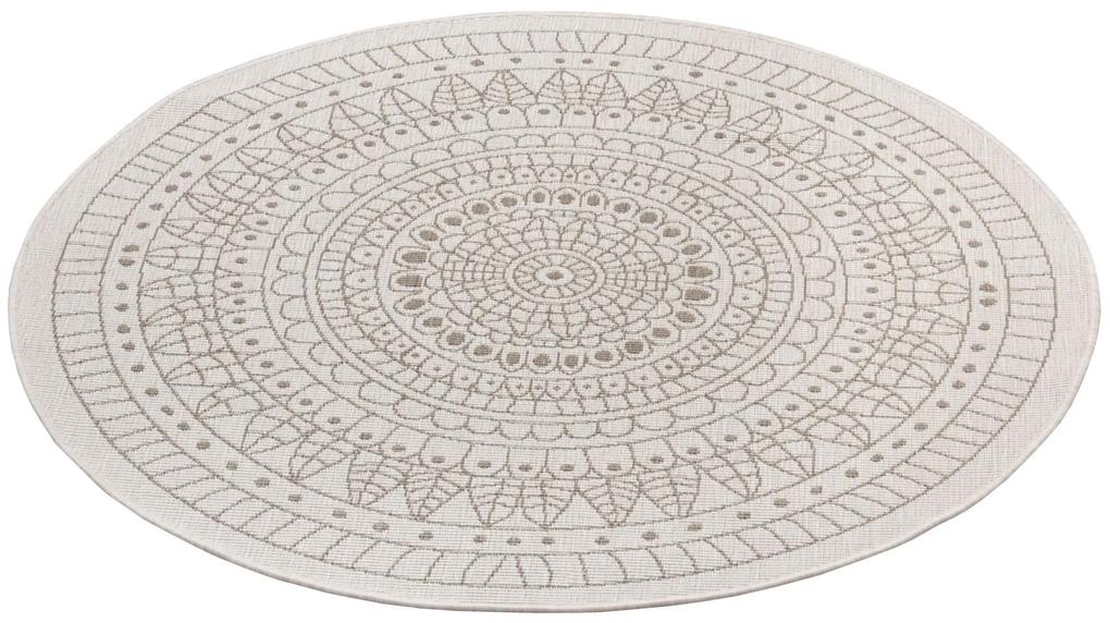 NORTHRUGS - Hanse Home koberce Kusový koberec Twin-Wendeteppiche 105475 Linen kruh – na von aj na doma - 200x200 (priemer) kruh cm