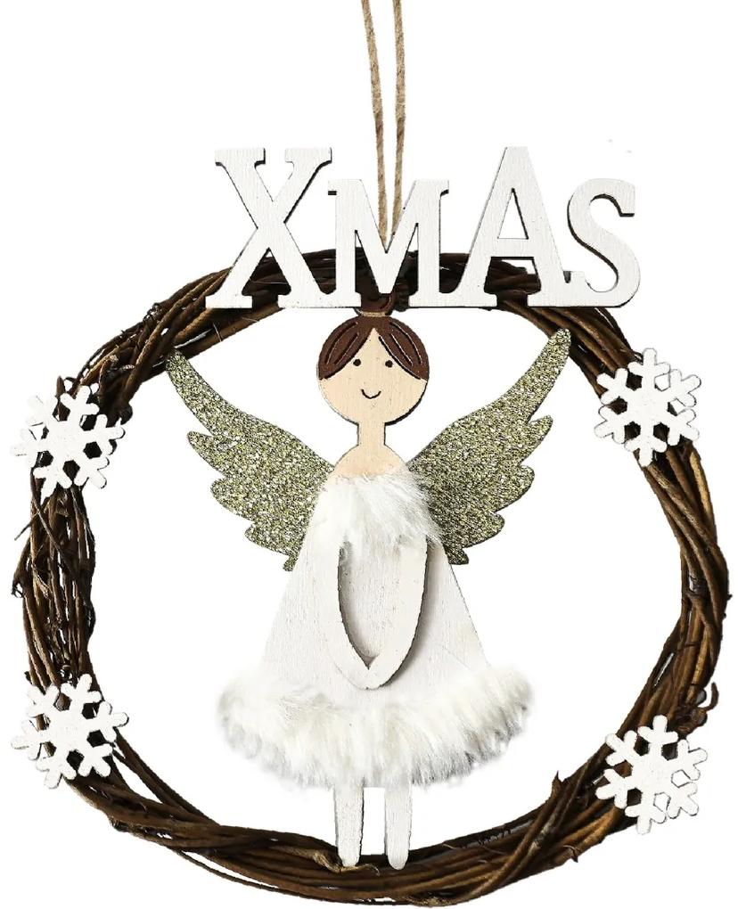 Vianočný veniec ANGEL 16 cm
