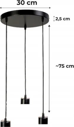 BERGE LED stropné svietidlo 3xE27, priehľadná sklenená guľa