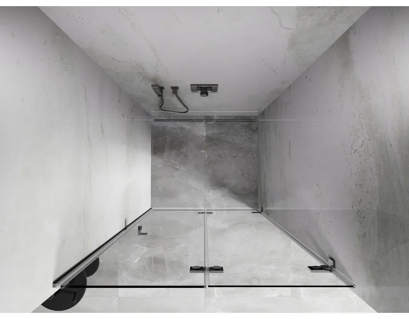 Mexen, Mexen Lunar-F pravé sklápacie sprchové dvere 75 cm, transparentné, chróm - 836-075-000-01-00-P