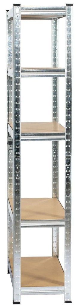 Sada 2 ks kovových regálů REGMET 70x30x154 cm stříbrná