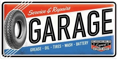Plechová ceduľa Service & Repair - Garage, (50 x 25 cm)