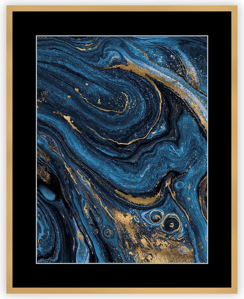 Obraz Abstract Blue&Gold II 40 x 50cm