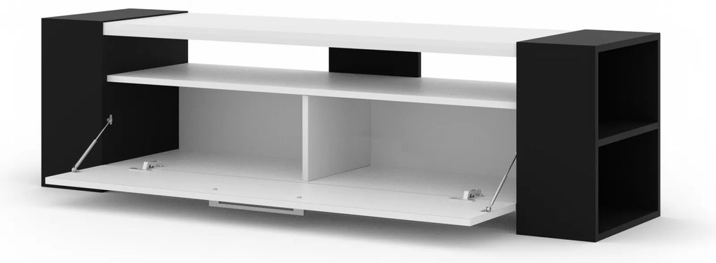 TV stolík/skrinka Liwi (čierna + biela lesklá). Akcia -20%. Vlastná spoľahlivá doprava až k Vám domov. 1124941